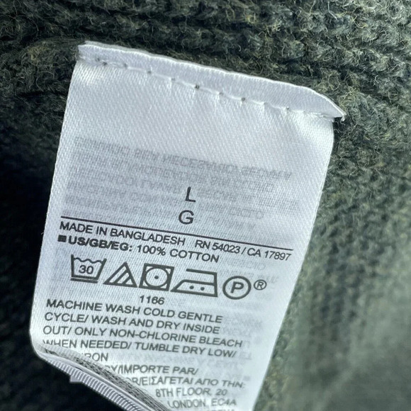 GAP Crew Neck Sweater Mens L Green NWT 0929 - Picture 5 of 8